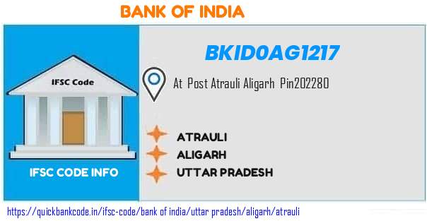 Bank of India Atrauli BKID0AG1217 IFSC Code