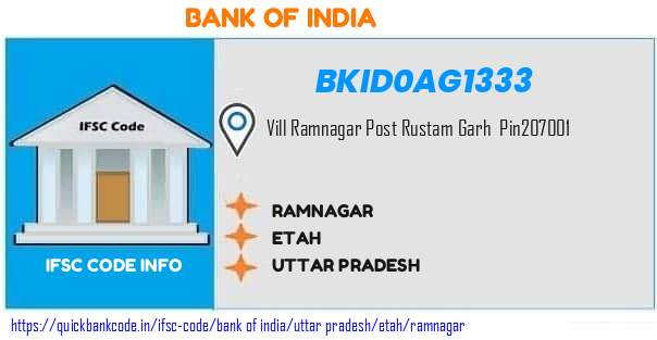 Bank of India Ramnagar BKID0AG1333 IFSC Code