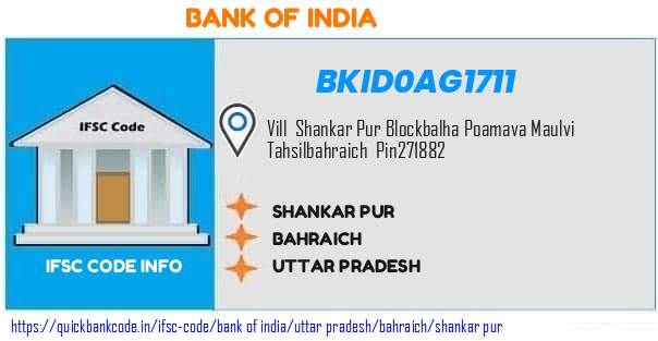 Bank of India Shankar Pur BKID0AG1711 IFSC Code