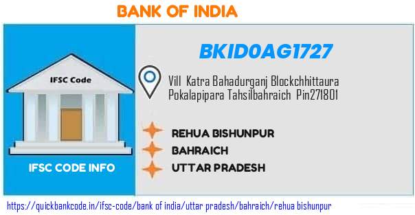 Bank of India Rehua Bishunpur BKID0AG1727 IFSC Code