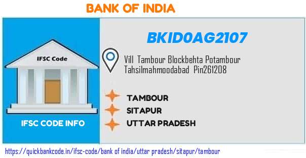 Bank of India Tambour BKID0AG2107 IFSC Code