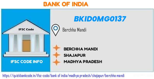 Bank of India Berchha Mandi BKID0MG0137 IFSC Code