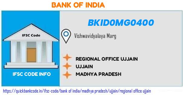 Bank of India Regional Office Ujjain BKID0MG0400 IFSC Code