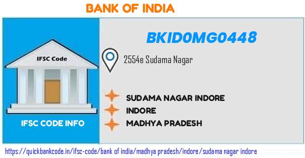 Bank of India Sudama Nagar Indore BKID0MG0448 IFSC Code