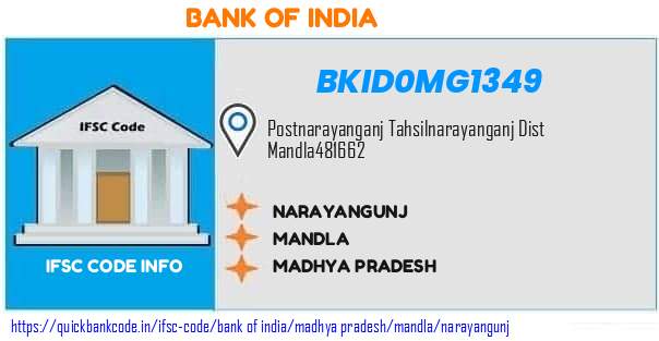 Bank of India Narayangunj BKID0MG1349 IFSC Code