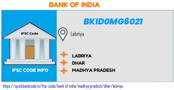 Bank of India Labriya BKID0MG6021 IFSC Code