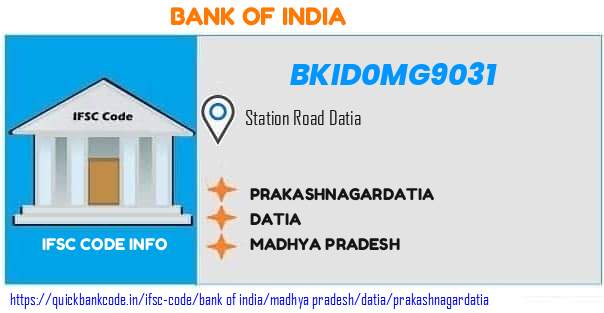 Bank of India Prakashnagardatia BKID0MG9031 IFSC Code