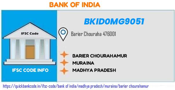 Bank of India Barier Chourahamur BKID0MG9051 IFSC Code