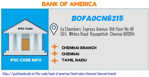 Bank of America Chennai Branch BOFA0CN6215 IFSC Code