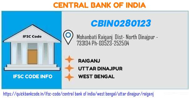 Central Bank of India Raiganj CBIN0280123 IFSC Code