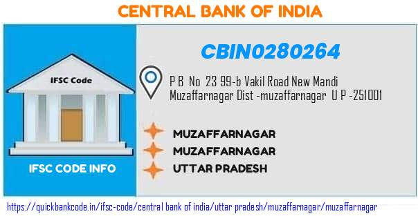 CBIN0280264 Central Bank of India. MUZAFFARNAGAR