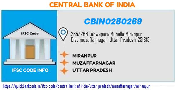 CBIN0280269 Central Bank of India. MIRANPUR