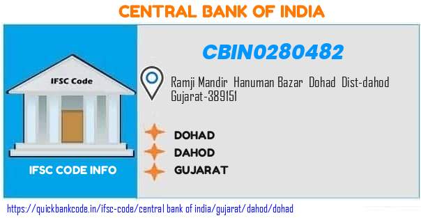 Central Bank of India Dohad CBIN0280482 IFSC Code