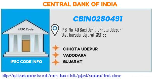 Central Bank of India Chhota Udepur CBIN0280491 IFSC Code