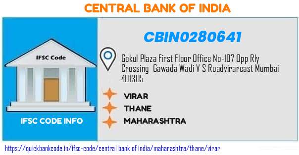 Central Bank of India Virar CBIN0280641 IFSC Code