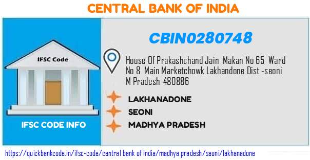 Central Bank of India Lakhanadone CBIN0280748 IFSC Code