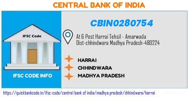 Central Bank of India Harrai CBIN0280754 IFSC Code