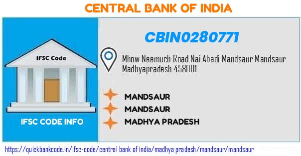 Central Bank of India Mandsaur CBIN0280771 IFSC Code