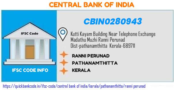 Central Bank of India Ranni Perunad CBIN0280943 IFSC Code