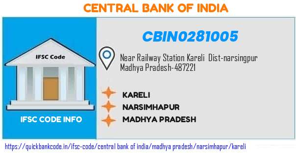 CBIN0281005 Central Bank of India. KARELI