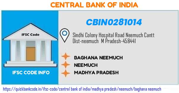 Central Bank of India Baghana Neemuch CBIN0281014 IFSC Code