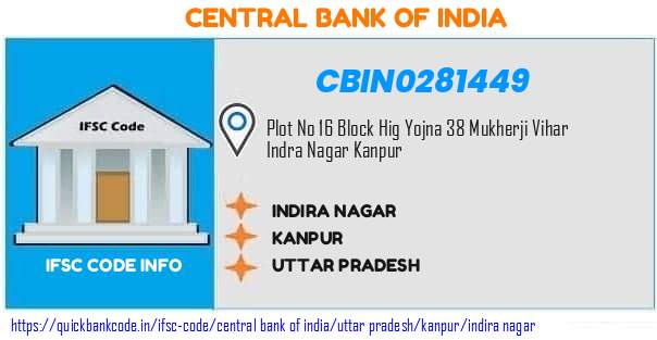 Central Bank of India Indira Nagar CBIN0281449 IFSC Code