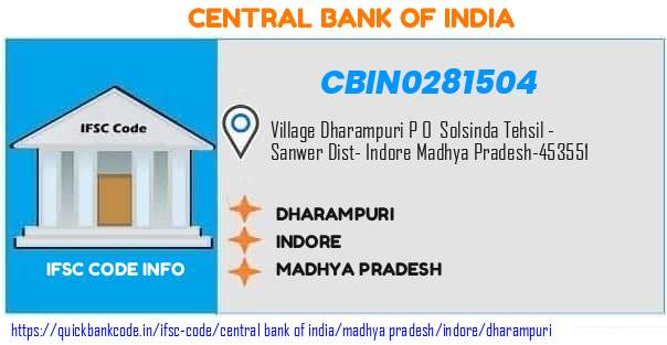 CBIN0281504 Central Bank of India. DHARAMPURI