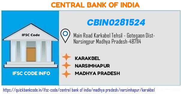 Central Bank of India Karakbel CBIN0281524 IFSC Code