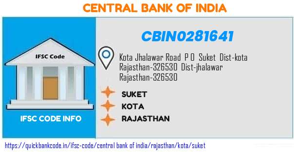 Central Bank of India Suket CBIN0281641 IFSC Code