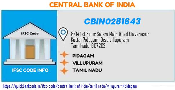 Central Bank of India Pidagam CBIN0281643 IFSC Code