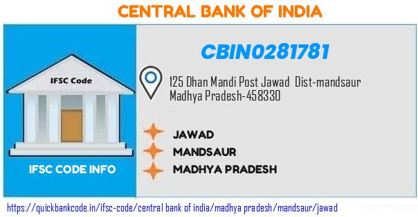 Central Bank of India Jawad CBIN0281781 IFSC Code