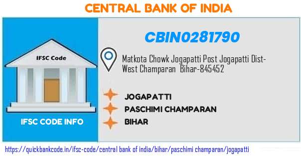 Central Bank of India Jogapatti CBIN0281790 IFSC Code