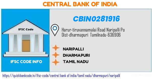 Central Bank of India Naripalli CBIN0281916 IFSC Code