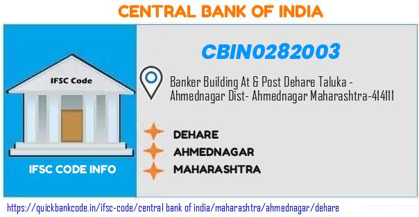 Central Bank of India Dehare CBIN0282003 IFSC Code