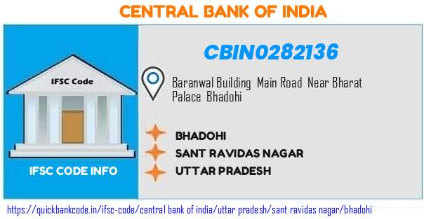 Central Bank of India Bhadohi CBIN0282136 IFSC Code