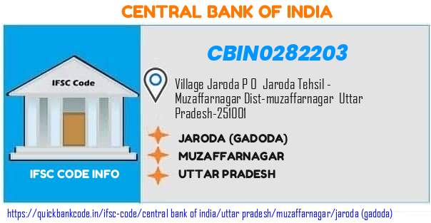 Central Bank of India Jaroda gadoda CBIN0282203 IFSC Code