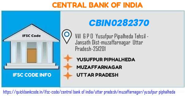 Central Bank of India Yusufpur Piphalheda CBIN0282370 IFSC Code
