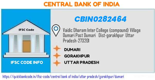 Central Bank of India Dumari CBIN0282464 IFSC Code