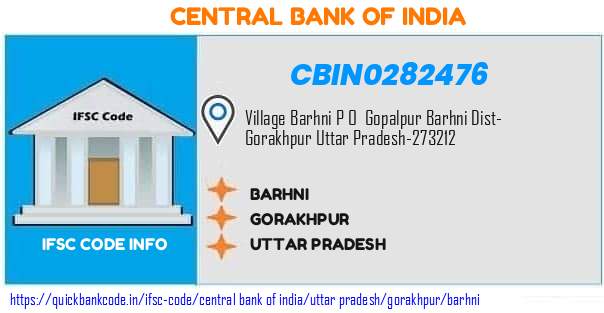 Central Bank of India Barhni CBIN0282476 IFSC Code