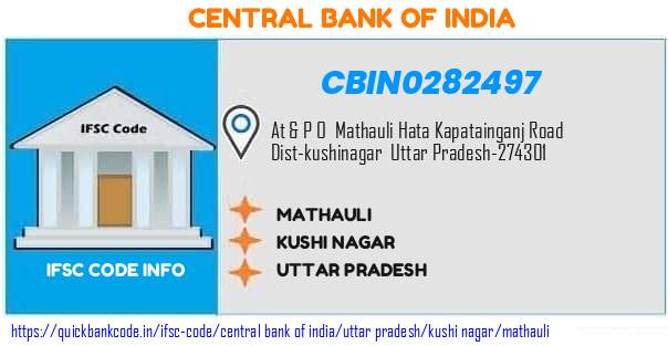 Central Bank of India Mathauli CBIN0282497 IFSC Code