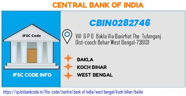 Central Bank of India Bakla CBIN0282746 IFSC Code