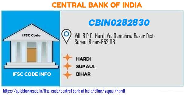 Central Bank of India Hardi CBIN0282830 IFSC Code
