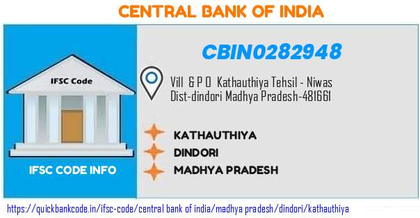 Central Bank of India Kathauthiya CBIN0282948 IFSC Code