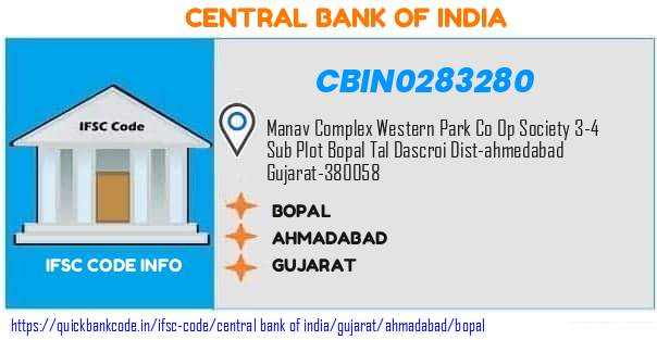 Central Bank of India Bopal CBIN0283280 IFSC Code