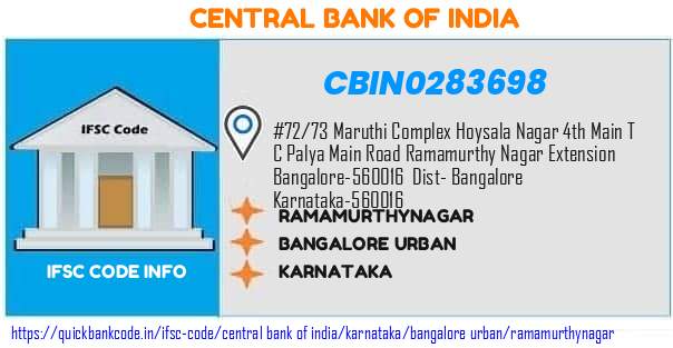 Central Bank of India Ramamurthynagar CBIN0283698 IFSC Code