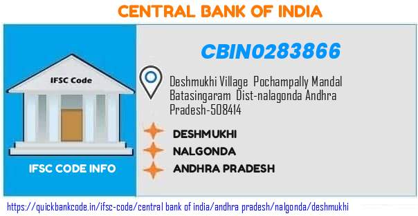 Central Bank of India Deshmukhi CBIN0283866 IFSC Code