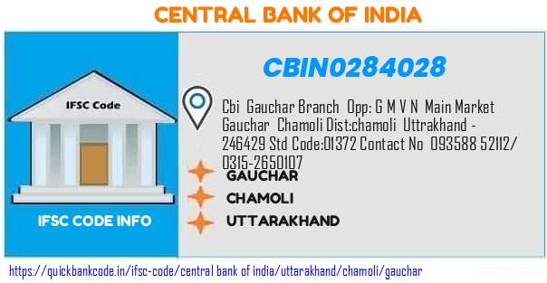 CBIN0284028 Central Bank of India. GAUCHAR