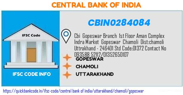 Central Bank of India Gopeswar CBIN0284084 IFSC Code