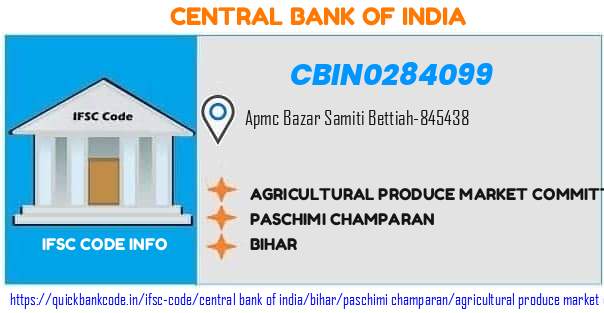 Central Bank of India Agricultural Produce Market Committee Bettiah Campusbettiah CBIN0284099 IFSC Code