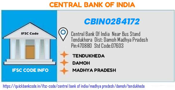 CBIN0284172 Central Bank of India. TENDUKHEDA